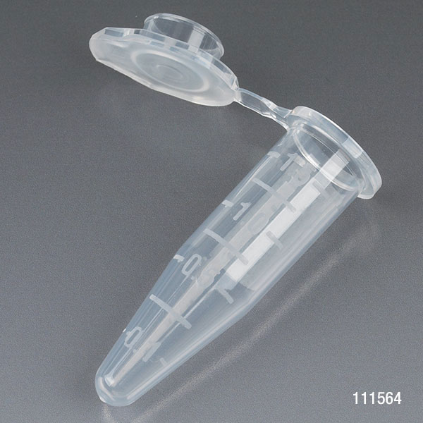 1.5Ml Microcentrifuge Tube, Pp, Attached Snap Cap, Natural, Graduated, Certified Rnase, Dnase, Pyrogen & Human Dna Free, Self-Standing Tamper Evident Bag