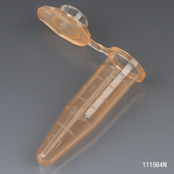 1.5Ml Microcentrifuge Tube, Pp, Attached Snap Cap, Orange, Graduated, Certified Rnase, Dnase, Pyrogen & Human Dna Free, Self-Standing Tamper Evident Bag