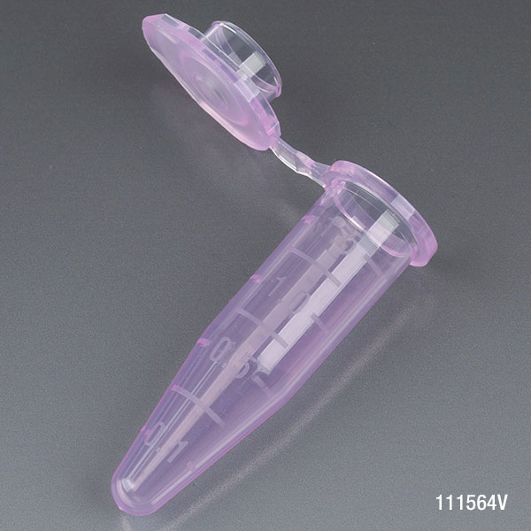 1.5Ml Microcentrifuge Tube, Pp, Attached Snap Cap, Violet, Graduated, Certified Rnase, Dnase, Pyrogen & Human Dna Free, Self-Standing Tamper Evident Bag